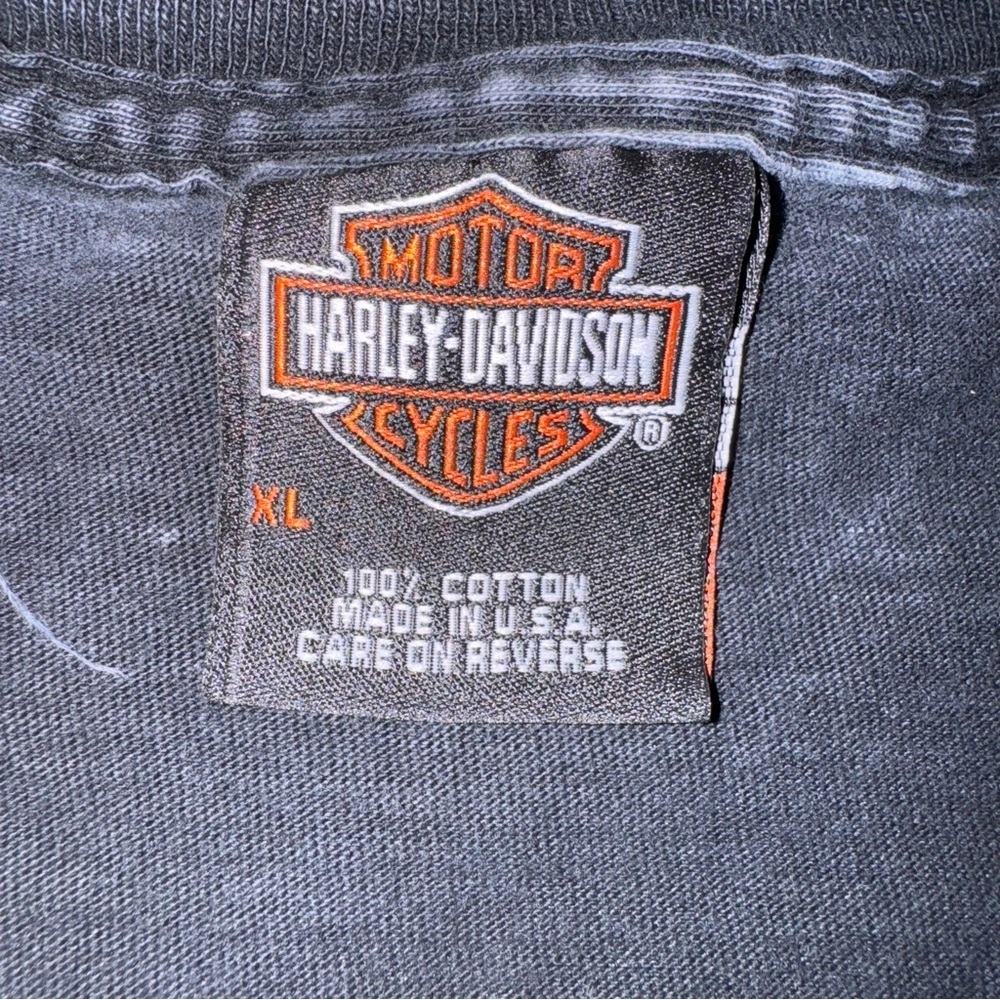 Harley-Davidson Skull & Wrench T-Shirt XL Black Acid Wash Arizona Made in USA - Picture 4 of 6